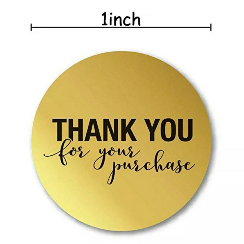200 pieces gold foil Thank you stickers - Picture 3 of 4